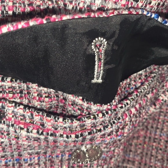 NWT Avec Les Filles Pink/White/Black Plaid Tweed Blazer SZ XL W 4 Pockets - Picture 8 of 11